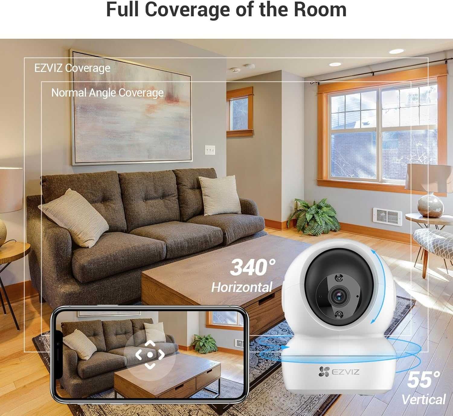 Комплект 2 камери EZVIZ C6N 1080p Wi-Fi вътрешна с нощно виждане