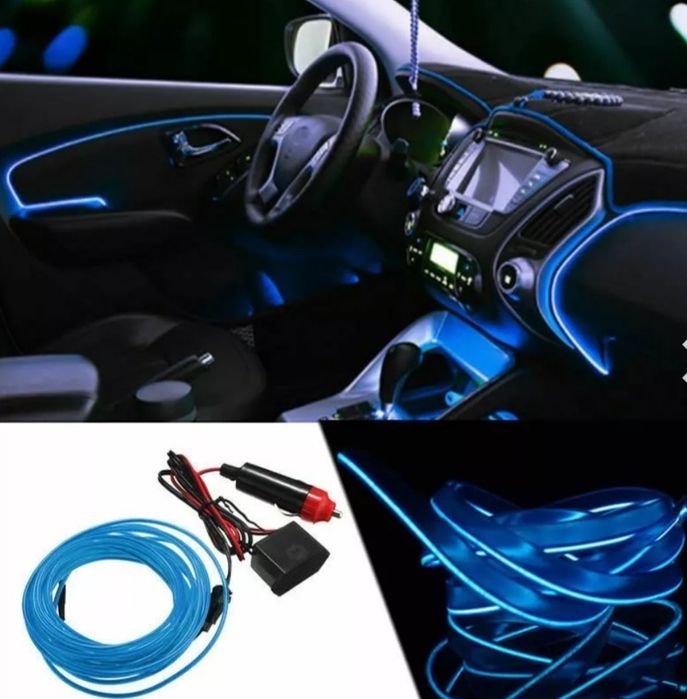 Fir cu lumina ambientala auto 2 metri 3 metri neon ambiental flexibil