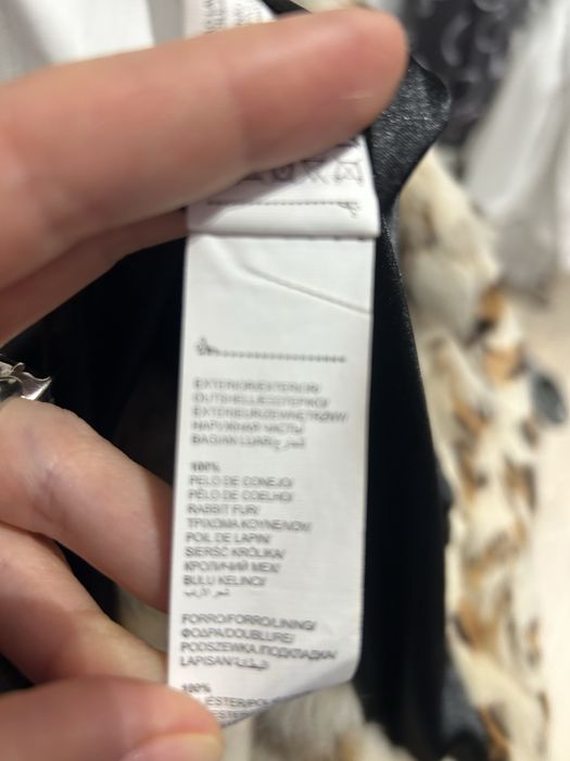 Vesta de blana naturala iepure model leopard