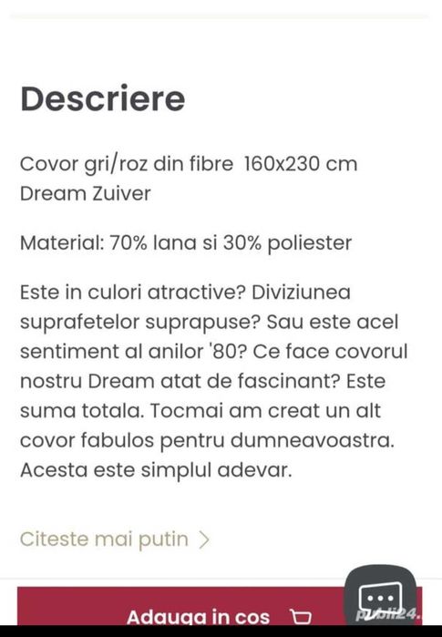 Covor din lana Zuiver Dream gri-roz