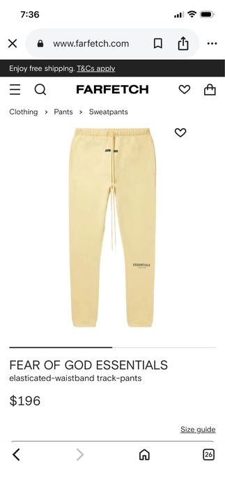 Fear of God Essentials x Mr. Porter Exclusive Sweatpants size M