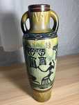 Vază ceramică cu hieroglife/simbolistică bogată/32cm/preț fix.