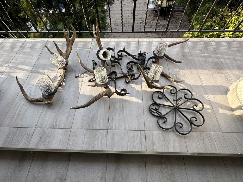 Candelabru / Lustra Coarne de cerb vintage