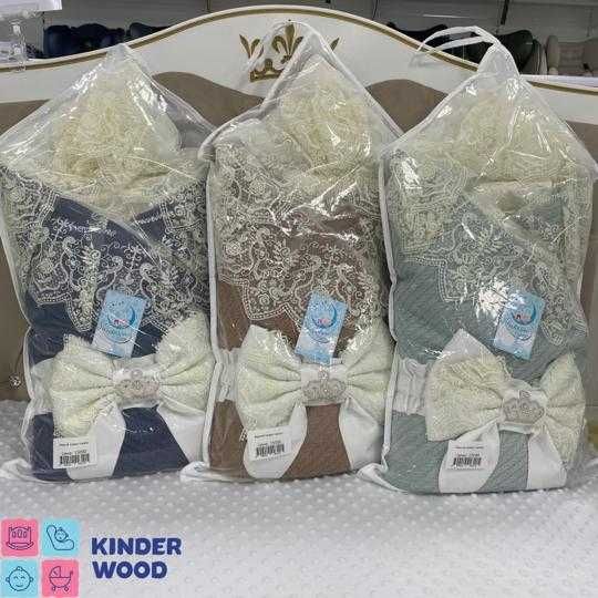 Вязаный конверт-одеяло на выписку. Новые!