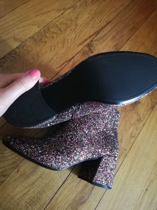 Botine elegante cu sclipici