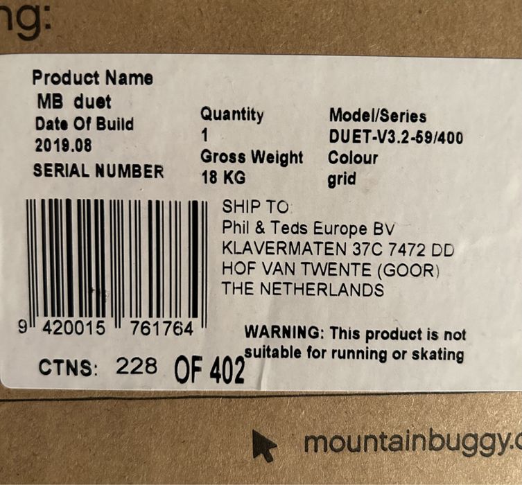 Mountain buggy duet v.3-2 количка за близнаци от първи собственици