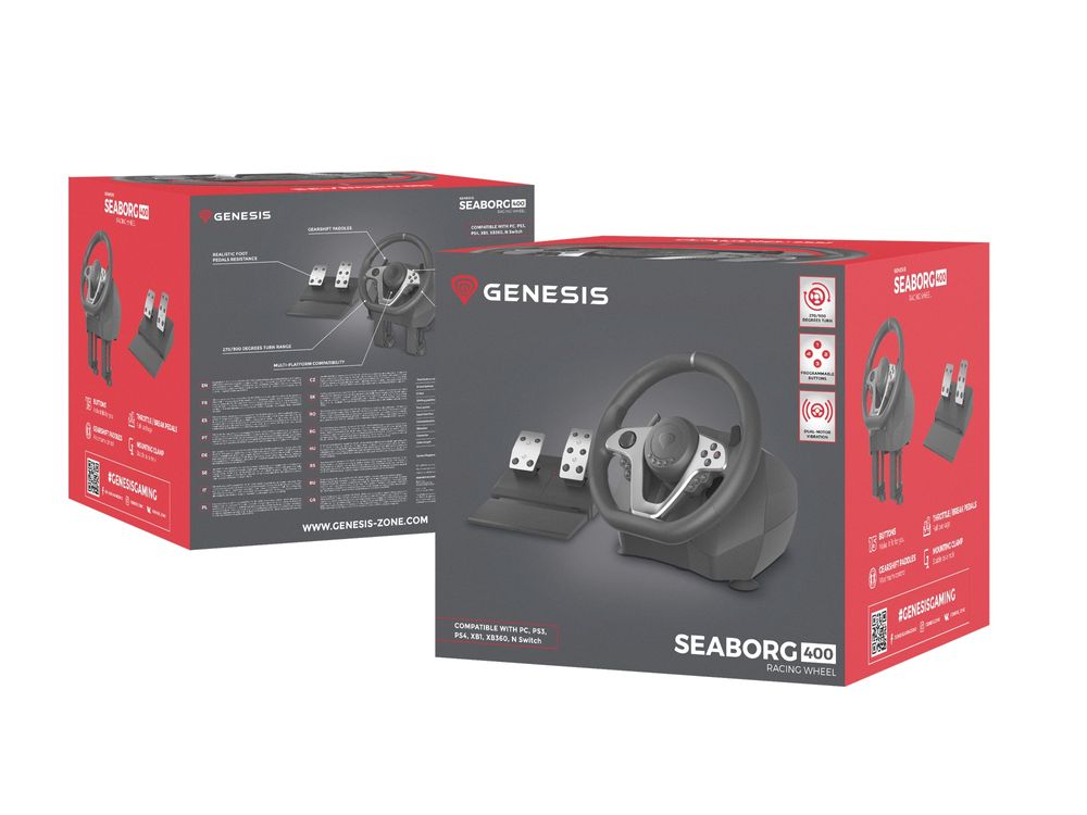 Волан с педали genesis - seaborg 400, черен, switch/PC/ps3/ps4