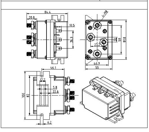 bobina troliu 500A solenoid winch 12V sau 24V