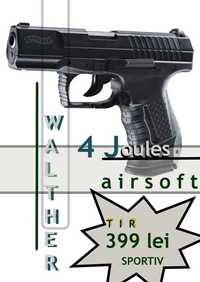 Pistol Walther 4 joules Magazin Airsoft 2 Ani Garantie