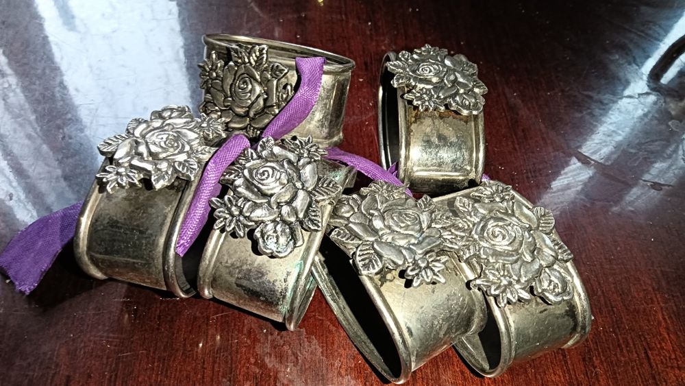 Посуда. Мельхиоровве кольца для салфеток СССР.