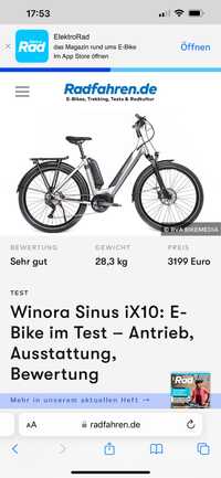 Bicicleta Winora ix10 asistata electric Bosch