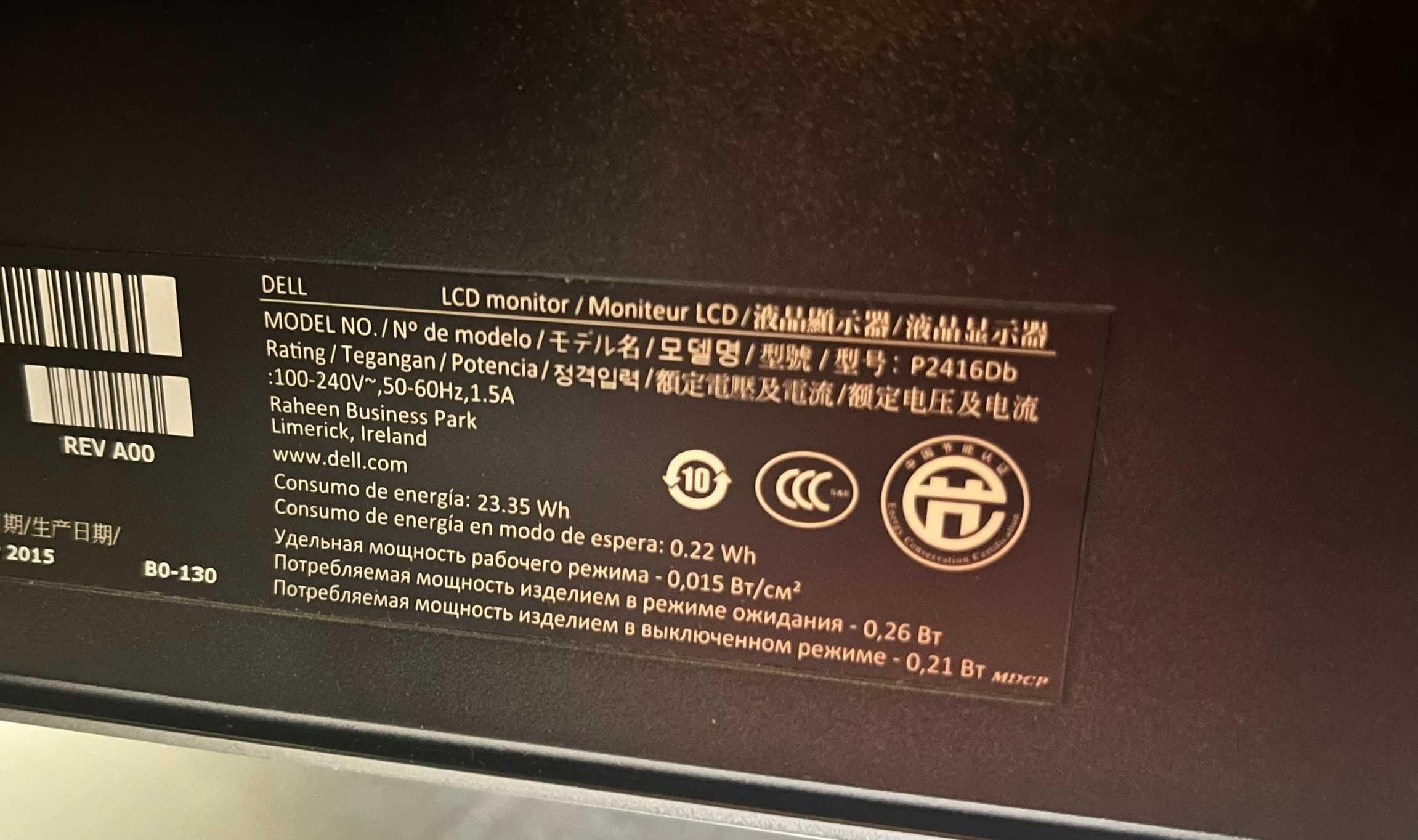 Монитор Dell P2416Db 24" QHD