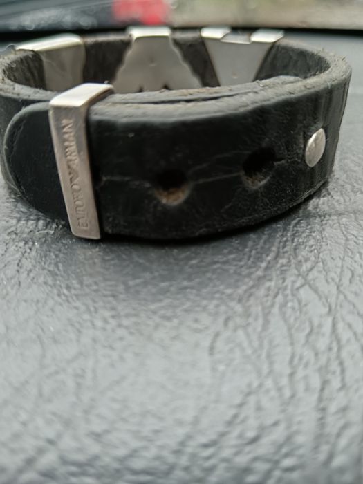 Гривна Emporio Armani кожа, сребро