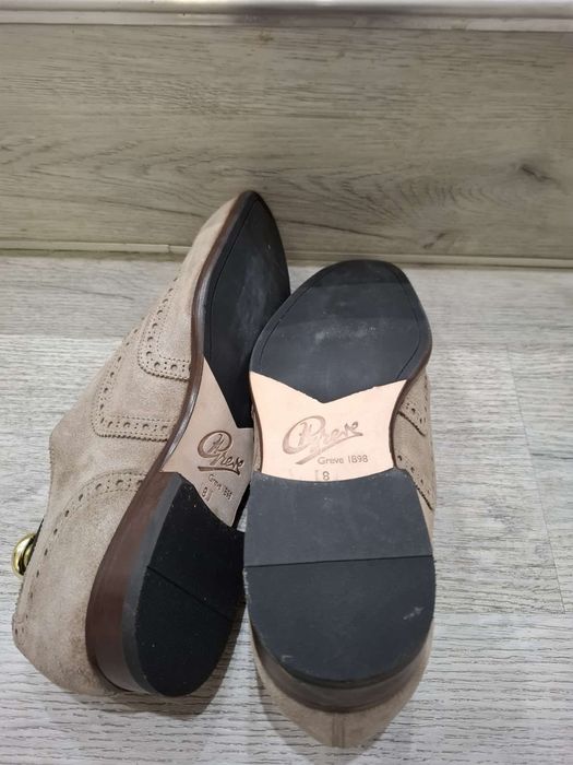 Pantofi din piele întoarsă culoare bej mărimea 43