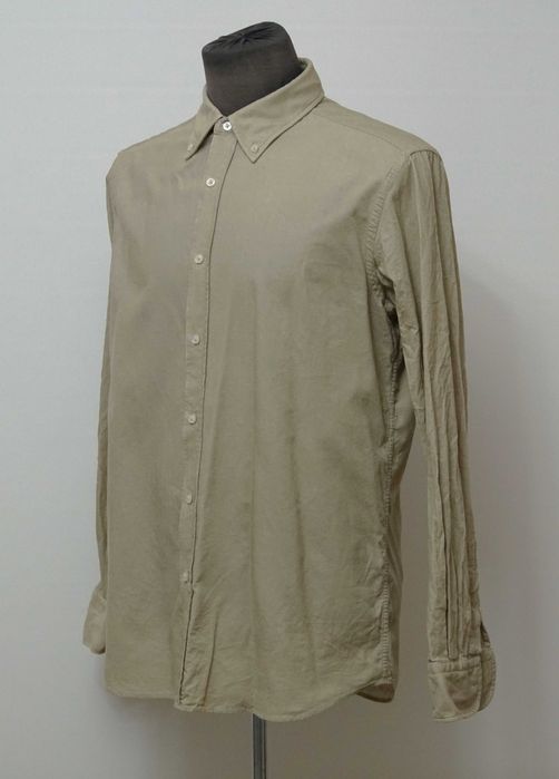 Camasa Massimo Dutti bej catifea reiata marimea L