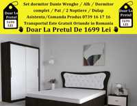 Set Dormitor Dante / Modern / Pat / 2 Noptiere / Dulap / COD 0010