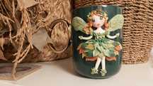 Cadou pentru fetite, sotie/iubita cana zana elfita natura handmade