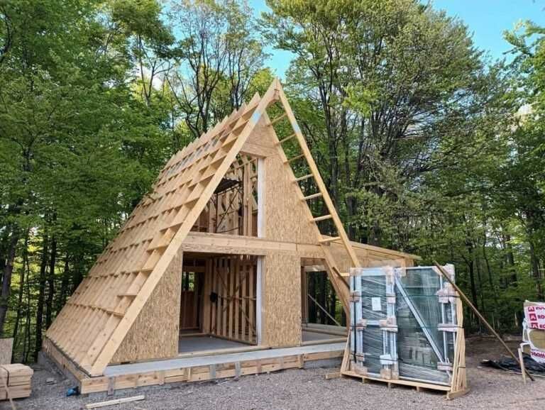 Cabane stil A-Frame, Foisoare, Terase si case din structura de lemn