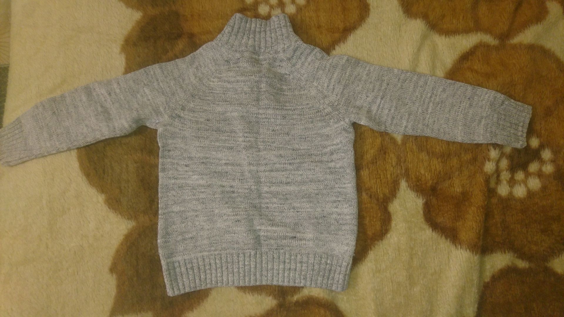 Детски пуловер - сив меланж