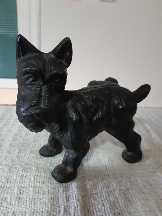 Opritoare usa de colectie, caine din fonta si urs din bronz cu maner