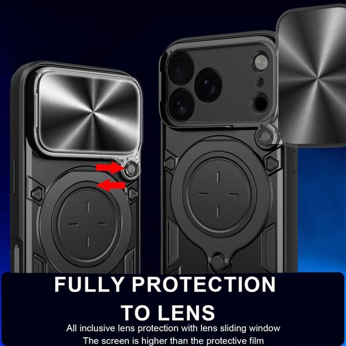 Apple iPhone 17/Pro/Max/Air/GIANT RING Удароустойчив кейс с пръстен