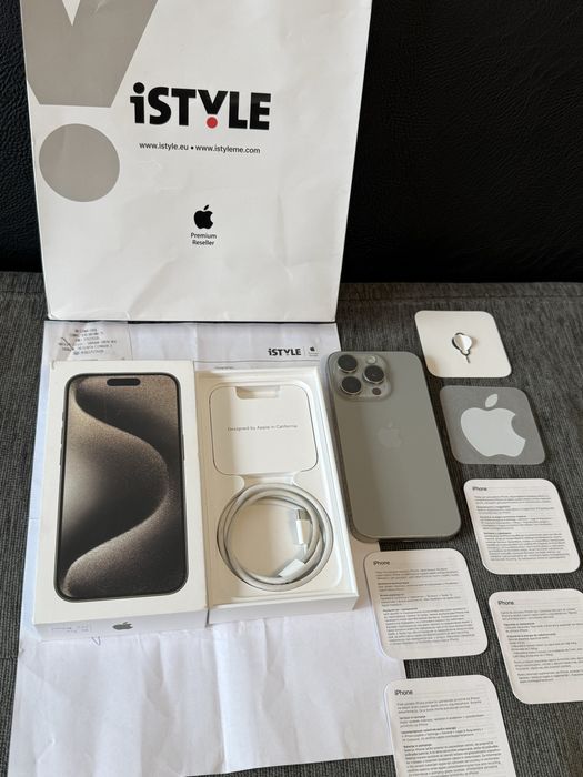КАТО НОВ 256GB iPhone 15 Pro iStyle Гаранция 2025г. Natural