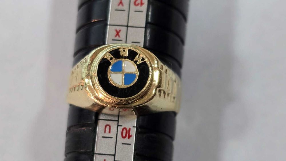 Златен мъжки пръстен 14 карата BMW