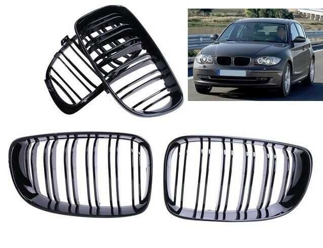 Grile BMW E81 E82 E87 E88 2007~2011 LCI facelift  negru lucios dublu