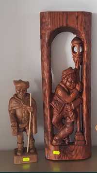 Tablou/sculptură veche din lemn masiv