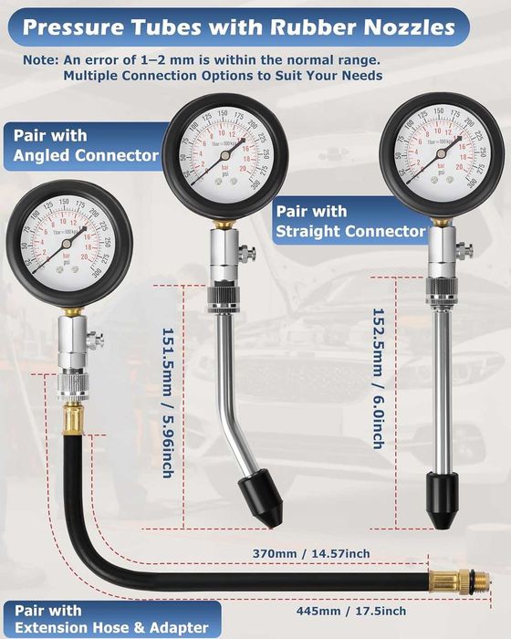 Kit Testare Compresie Motor Benzina 8 Piese cu Adaptoare