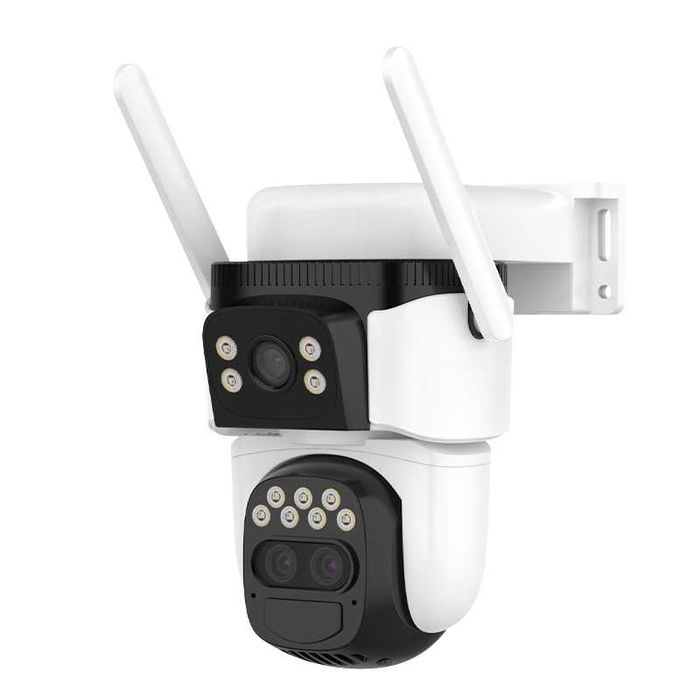 Camera Supraveghere WIFI Dubla cu 3 Lentile 6MP, Zoom 10X