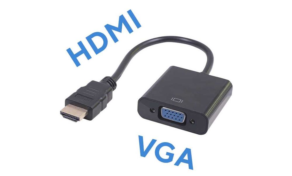 Переходник адаптер VGA-HDMI для компьютеров и видеокарт и мониторов