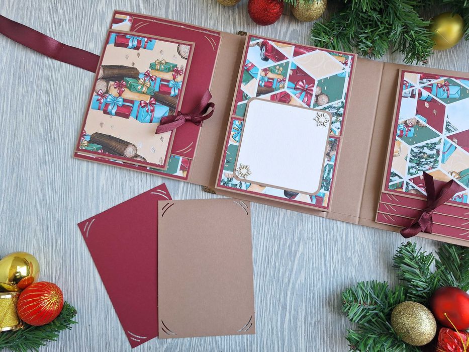 Албум за снимки "Коледно вълшебство" в кафяво, ръчна изработка /35.32