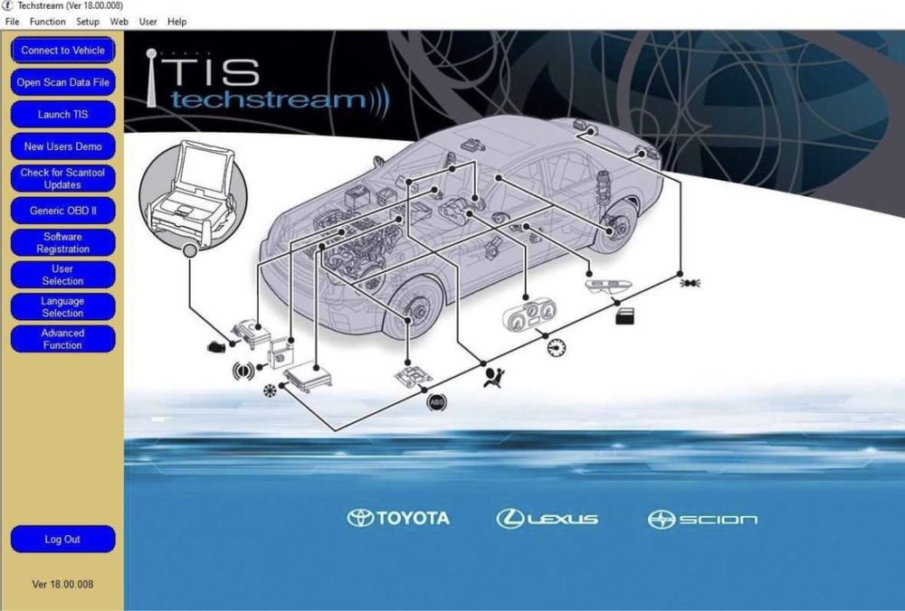 Diagnoza/Tester dedicat Toyota/Lexus MINI-VCI Techstream v18.00.008