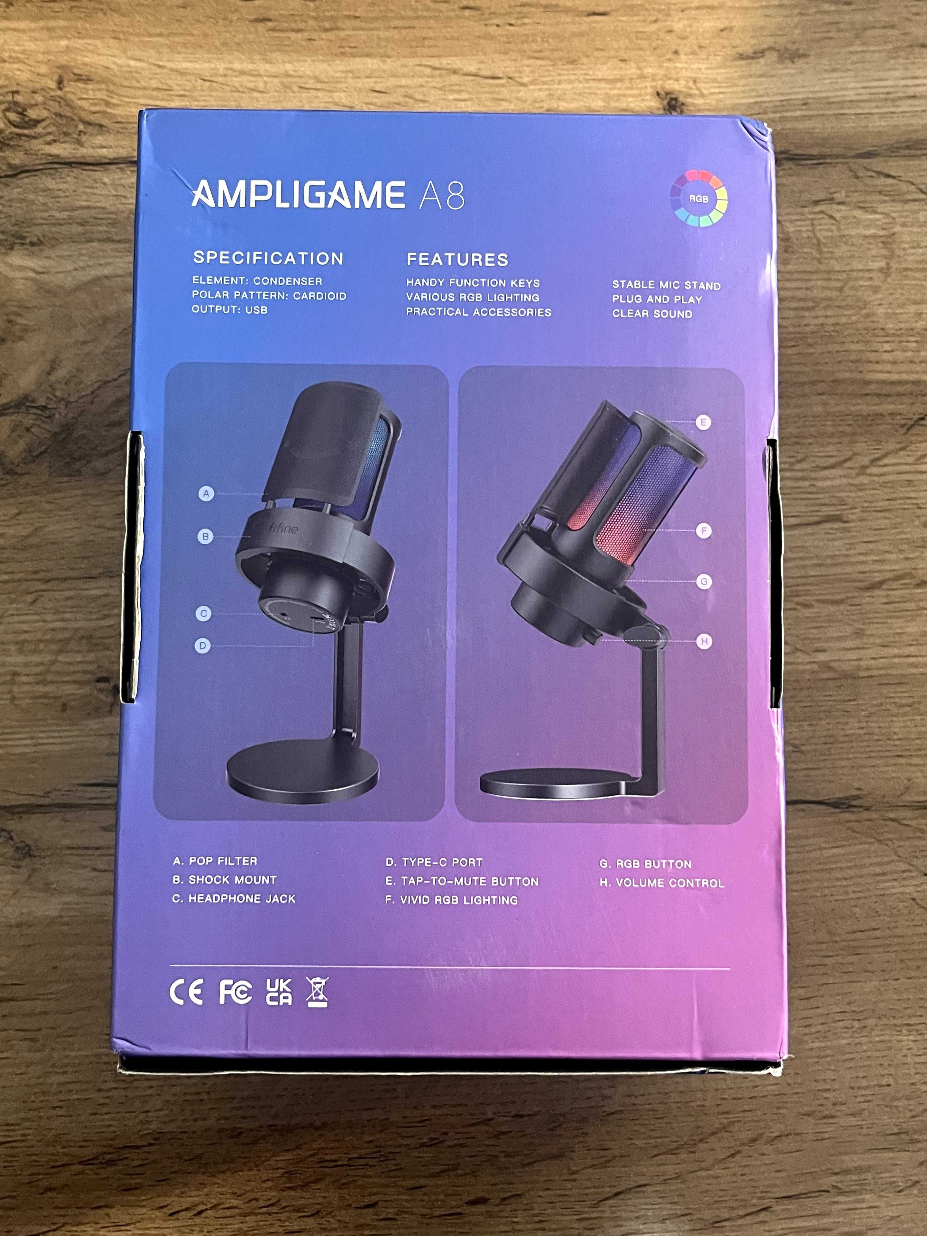 Конденсаторный микрофон Fifine A8 (USB, RGB подсветка)