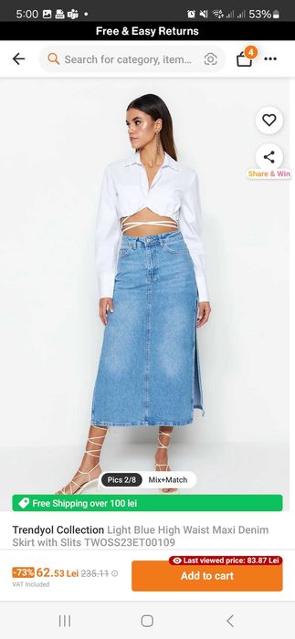 Vand fusta noua trendyol 38 cu etocheta