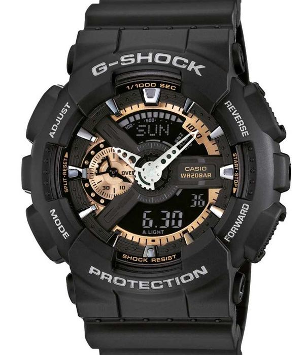 Ceas Sport CASIO G-SHOCK GA-110 BLACK&ROSE GOLD-Negru Nou !! 2025 !