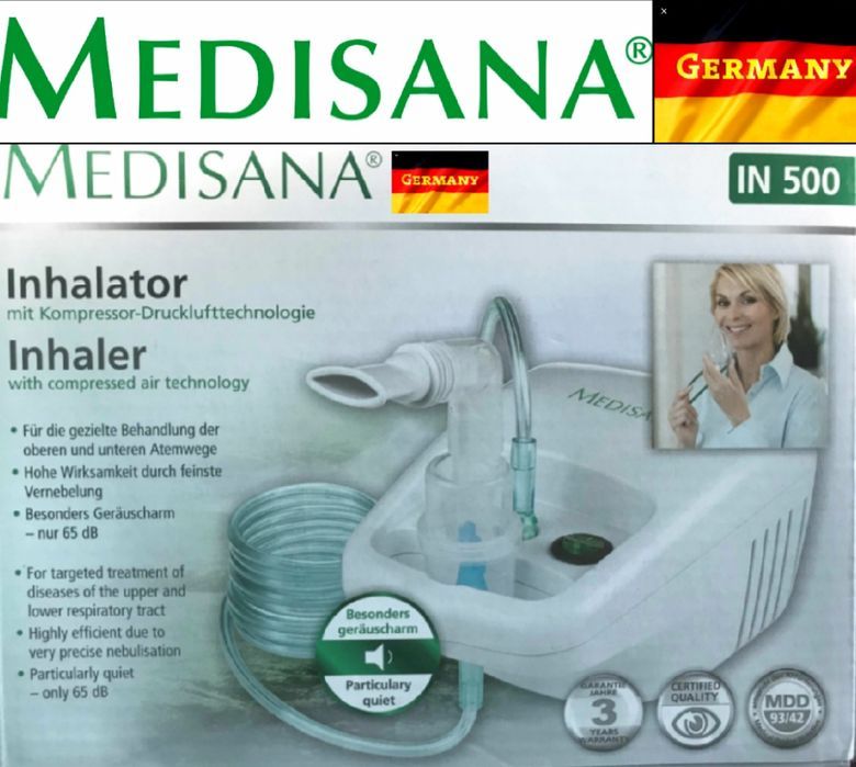 INHALATOR MEDISANA (Germania) cu 3 accesorii si furtun 2m NOU-150 Lei