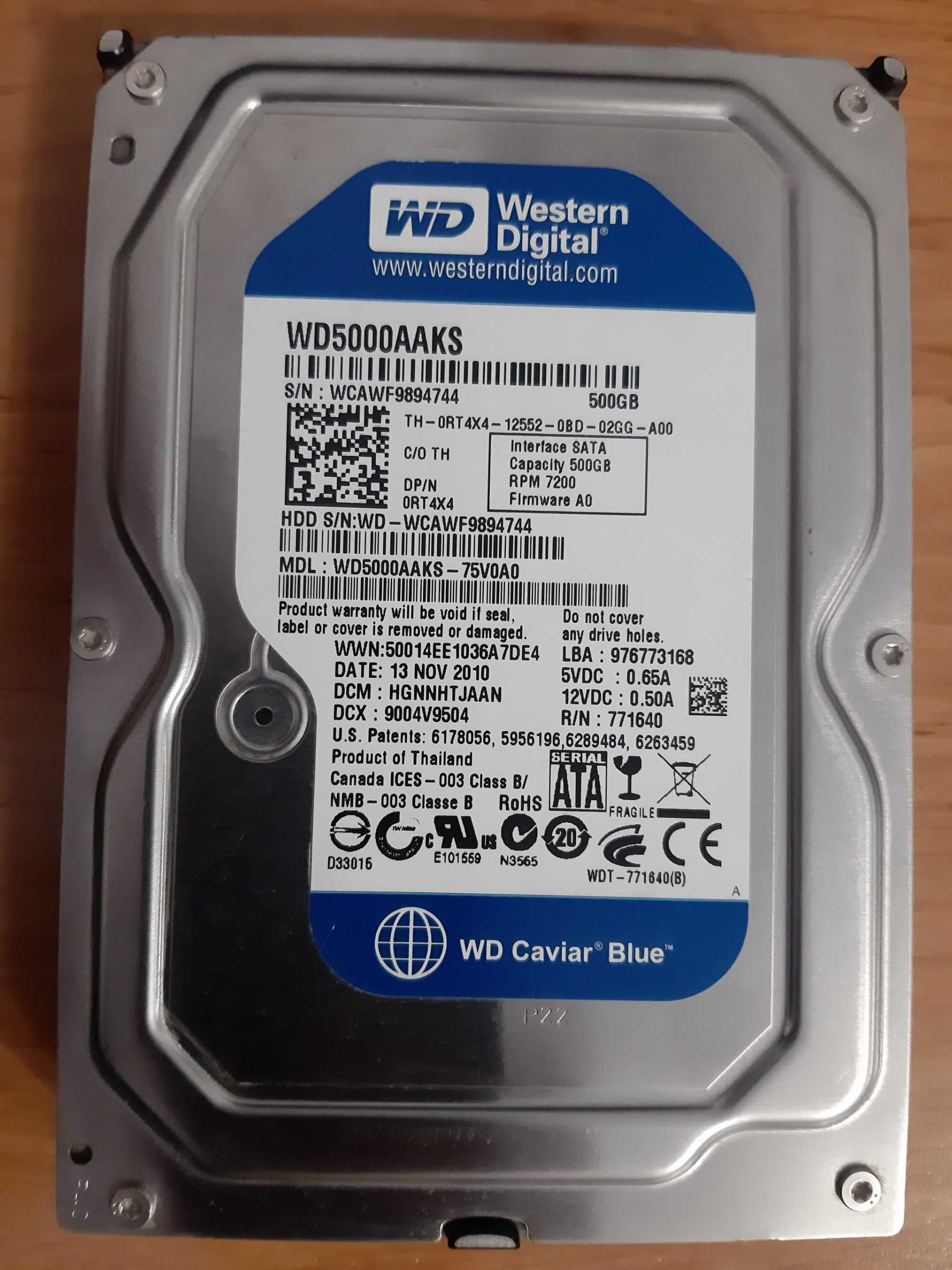 HDD Seagate 160GB / 500GB / Western Digital WD5000AAKS 500GB