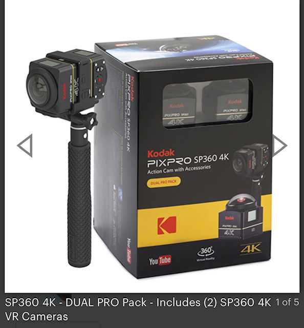 Экшн камера 360 KODAK PIXPRO 4K DUAL -2 КАМЕРЫ