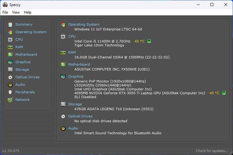 Laptop Gaming ASUS TUF F15 i5-11400H RTX 3050 Ti 16GB 512GB NVMe 144Hz