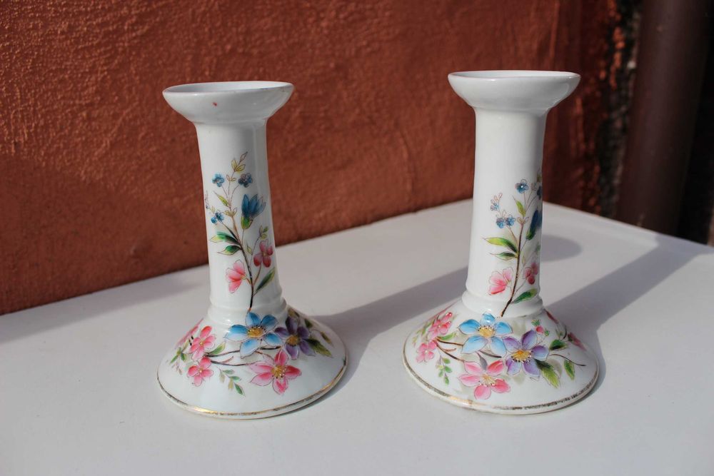 Set suport lumanari portelan - ANGLIA, cca 1920-1930