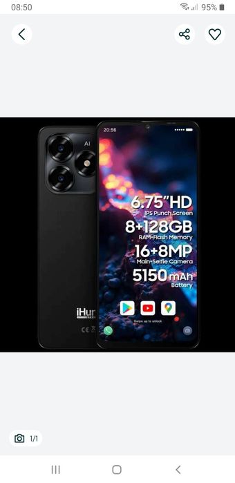Telefon ihunt 128g cu 8g Ram nou.