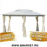 Pavilion/Foisor/Cort pentru gradina/terasa cu perdele, 3×4 m, Alb NOU