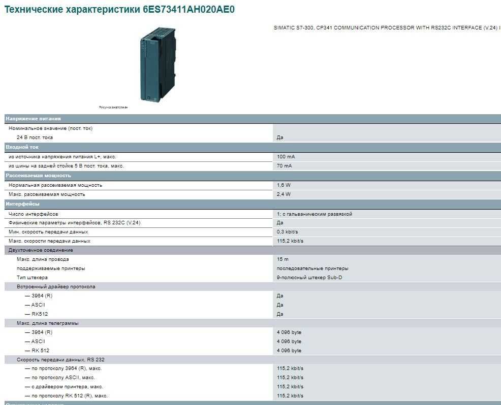 Siemens 6ES7341-1AH02-0AE0 simatic s7-300, коммуникационый процессор