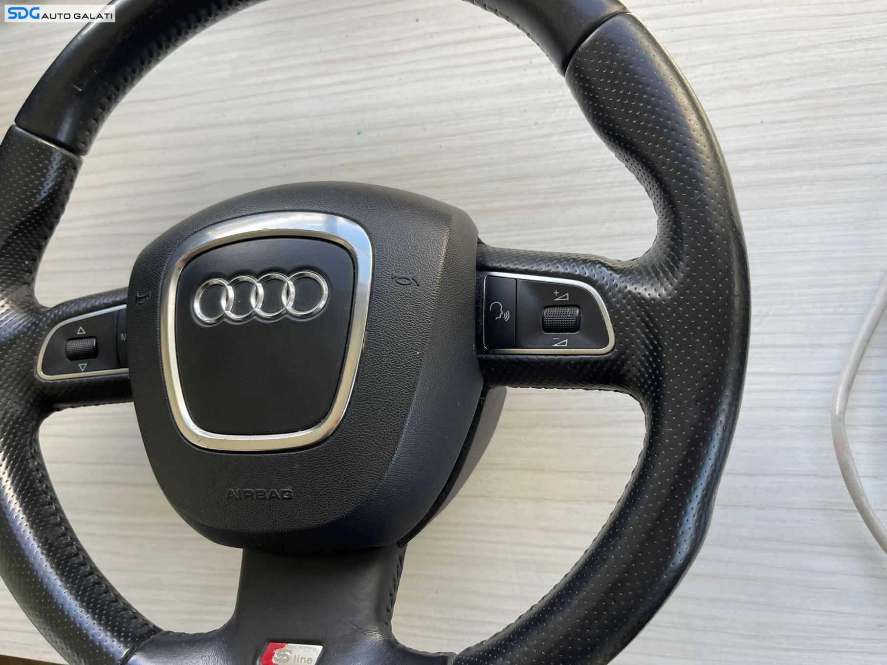 Volan Piele Perforata 3 Spite Complet cu Airbag si Comenzi S-Line Sline Audi A3 8P 2004 - 2013 Cod 8P7880201H 8P0419091EP [B3446] [B3447]