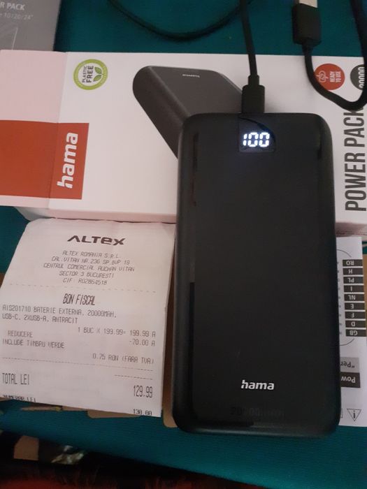 Baterie externă 20.000mAh  NOUĂ...
