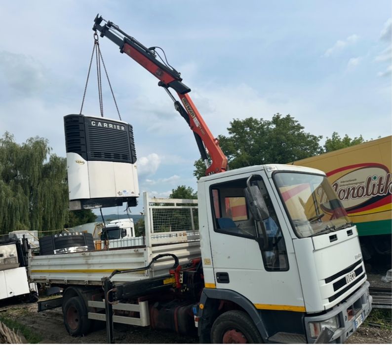 Iveco Eurocargo 7.5to basculabil trilateral cu macara 3to 68k km reali