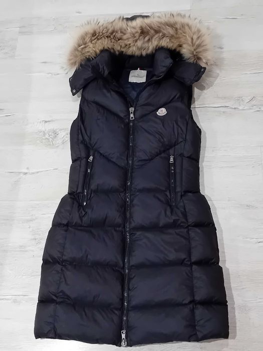 Vestă lungă cu puf pentru femei Moncler, mărimea 3 / M