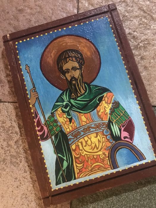 Дървена рисувана икона…